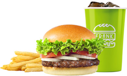 프랭크버거 대표메뉴인 프랭크버거세트